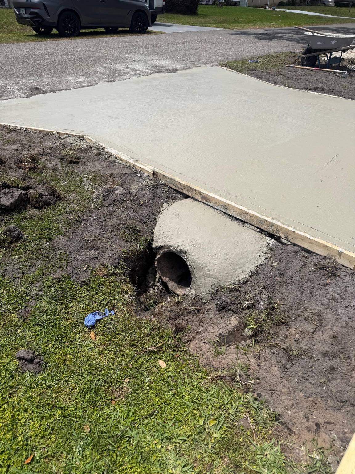 New concrete slab installation